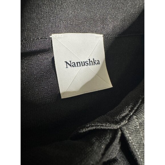 Nanushka Heceta Mesh Jersey & Slip Satin Fabric Blocked Mini Dress - Picture 6 of 12